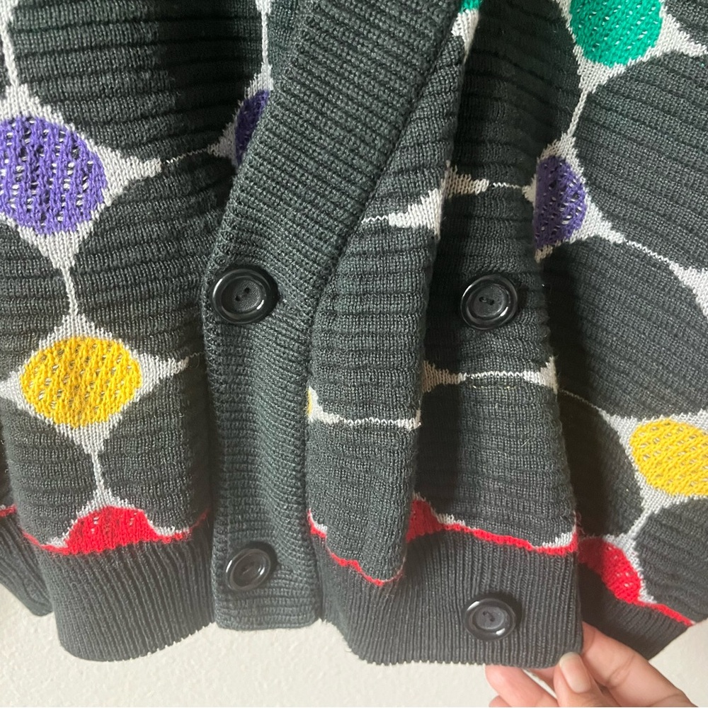 Vintage COOGI Australia Cardigan Sweater XL Multicolor Textured Knit Hip Hop 90s - Picture 3 of 8